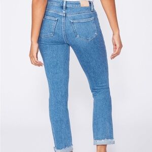 Paige Cindy high Rise Straight w Double Button in Neelah Distressed like n…